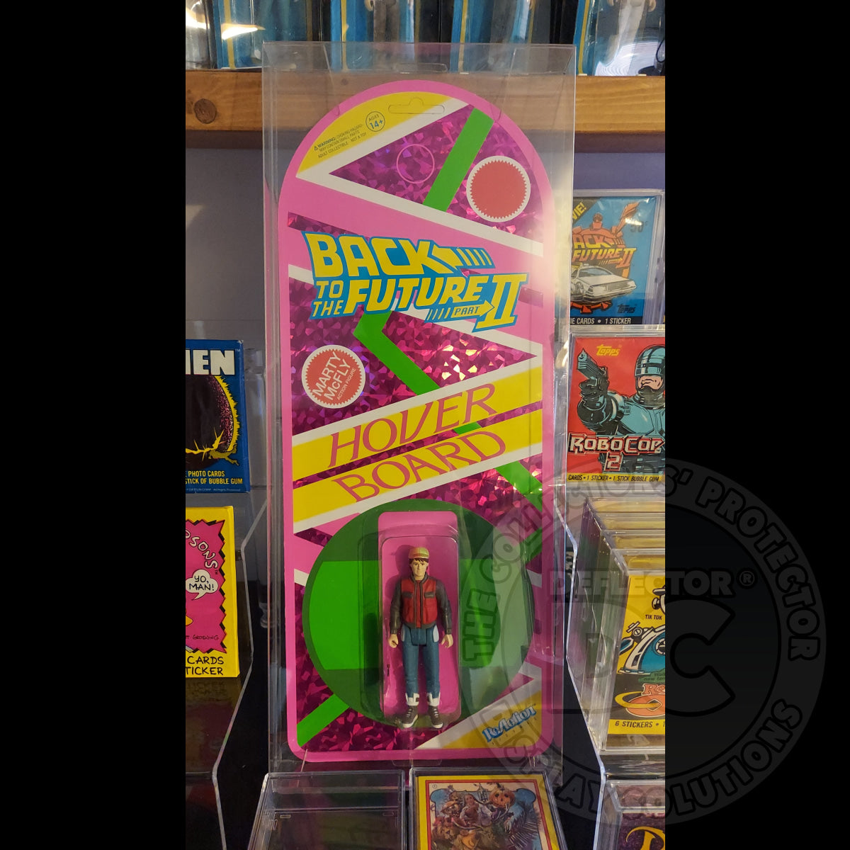 Back Future Marty McFly Hoverboard ReAction Figures Display