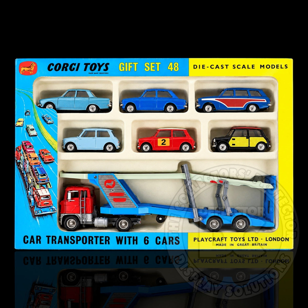 Corgi Toys Gift Set 48 Car Transporter With 6 Cars Display