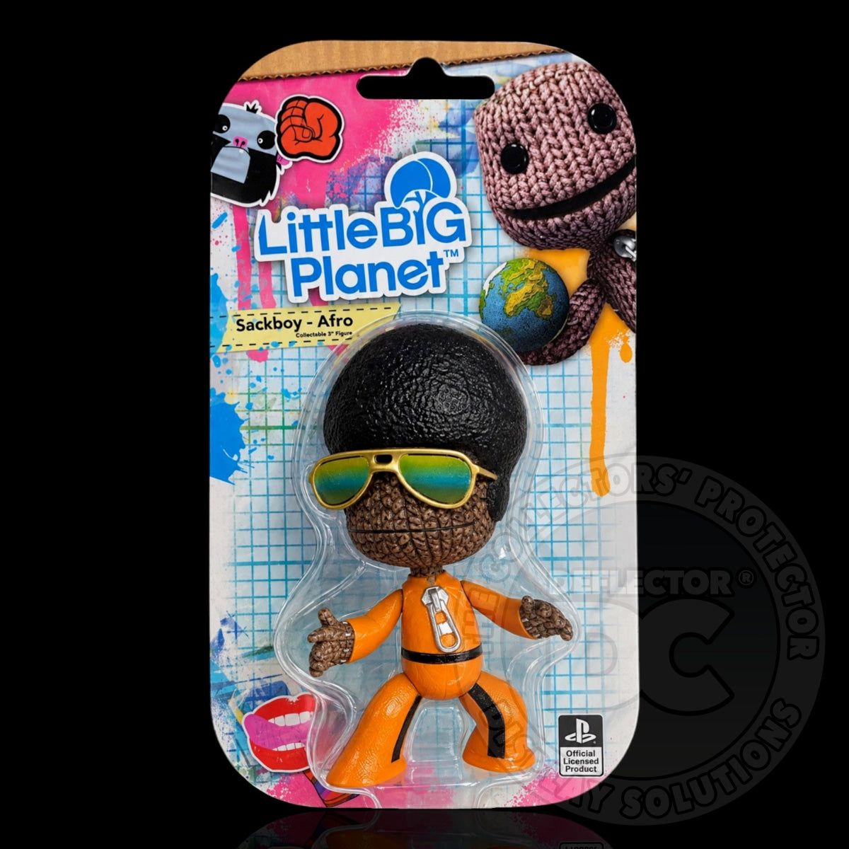Little Big Planet Sackboy-Afro 3 Inch Figure Display Case