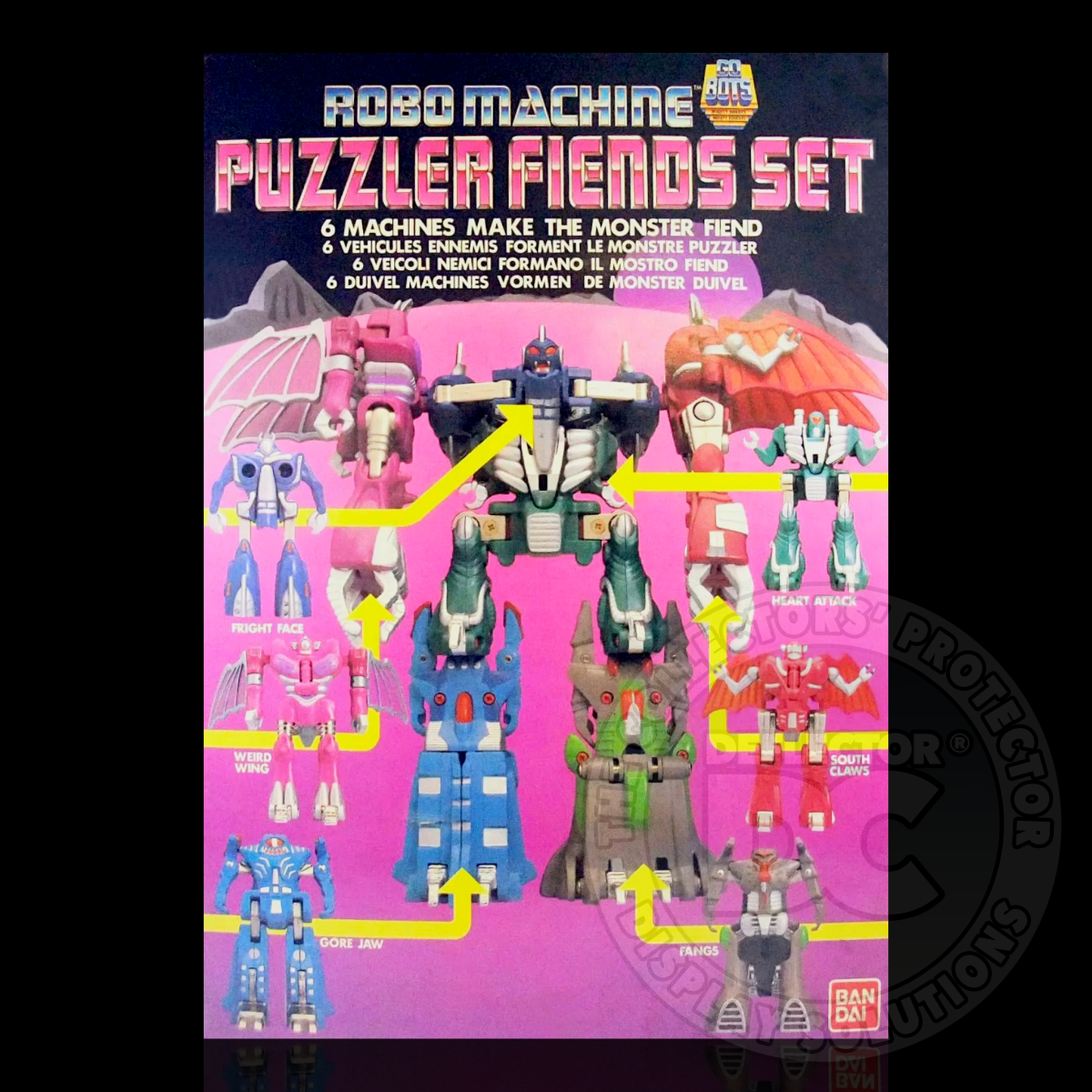 Robo Machine Puzzler Fiends 6-Set (GoBots) Display Case