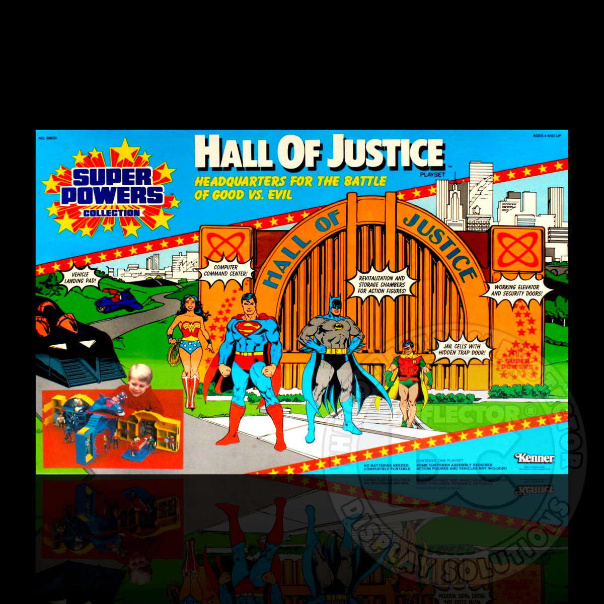 Super Powers Collection Hall Of Justice Playset Display Case