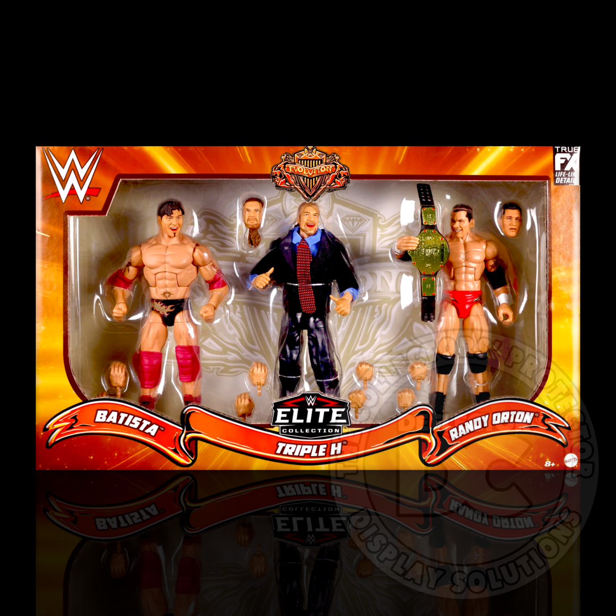 WWE Elite Collection Evolution 3-Pack Figure Display Case