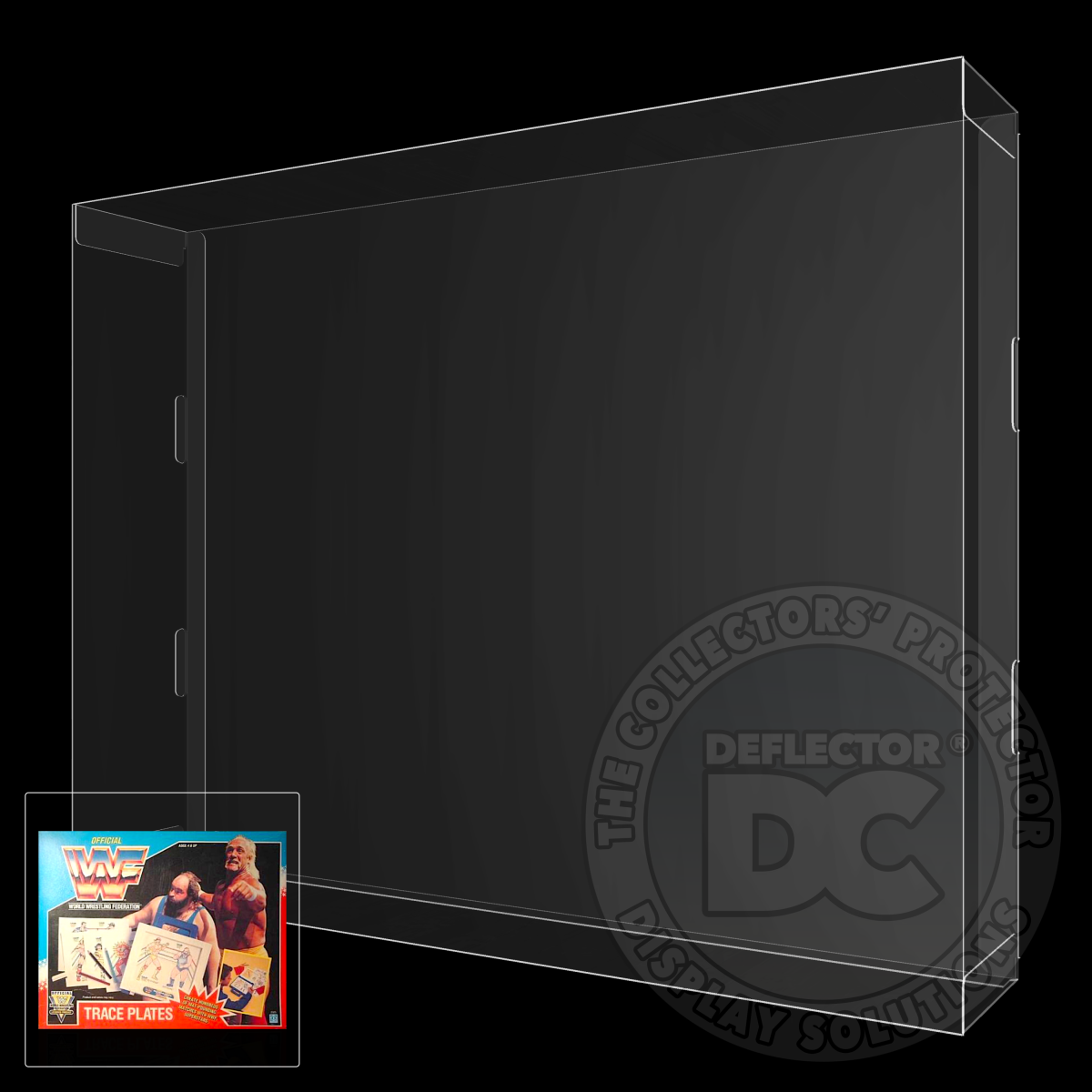 WWF Real Wrestling Action Trace Plates Display Case