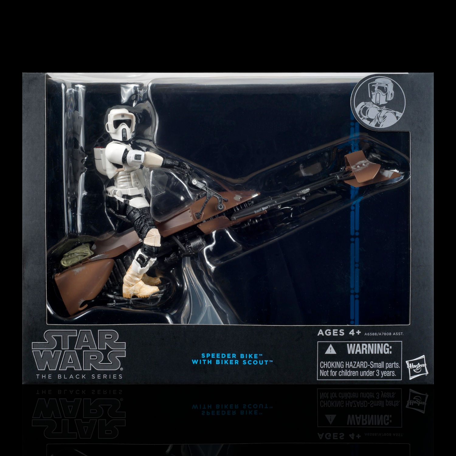 Star Wars The Black Series Speeder Bike with Biker Scout Figure Display Case