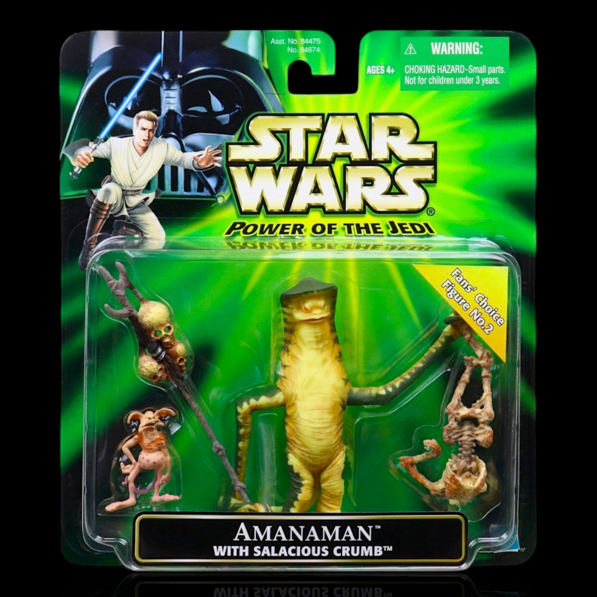 Star Wars The Power Of The Jedi Amanaman with Salacious Crumb Figure Display Case