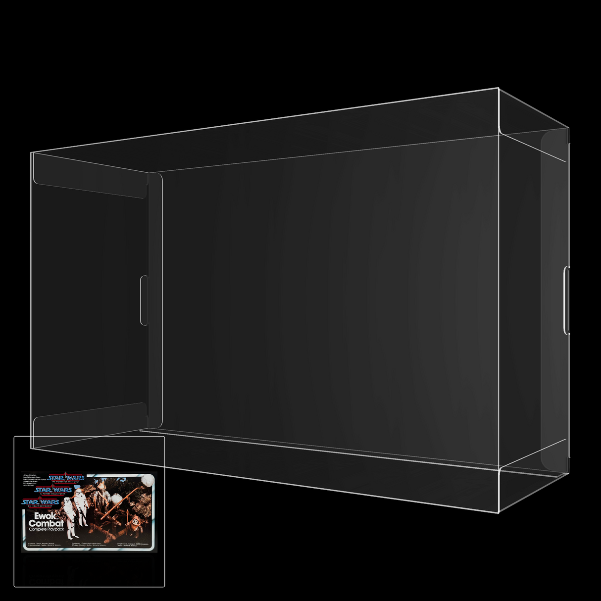 Star Wars The Power Of The Force (Tri-Logo) Ewok Combat Complete Playpack Display Case