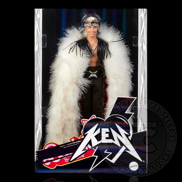 Barbie The Movie Ken Doll in Faux Fur Coat Display Case