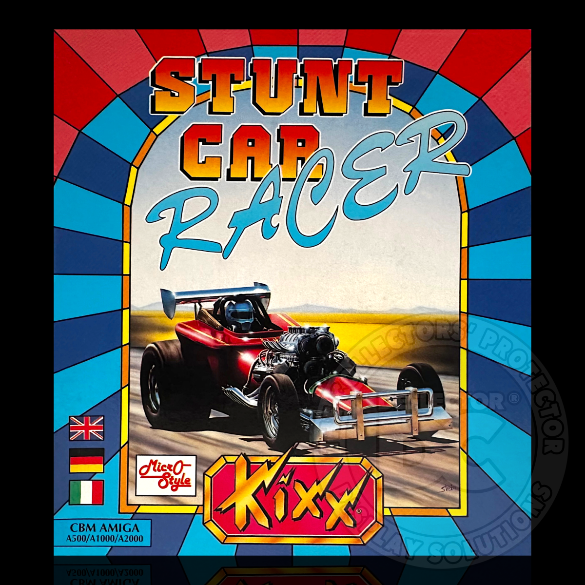 Commodore Amiga Stunt Car Racer KIXX Game Display Case Deflector DC Commodore Amiga Stunt Car Racer KIXX Game Display Case Deflector DC