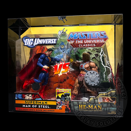 DC Universe vs Masters Of The Universe Classics Two Pack Display Case Deluxe 600µm / Card Holder Folding Display Case