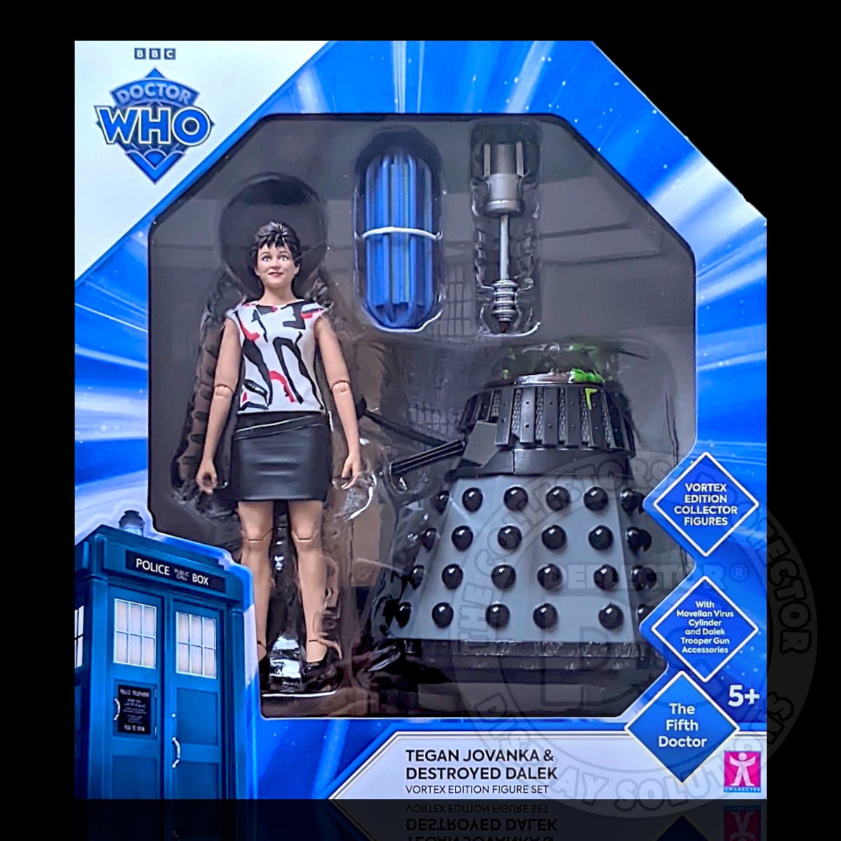 Doctor Who The Fifth Doctor Tegan Jovanka & Destroyed Dalek