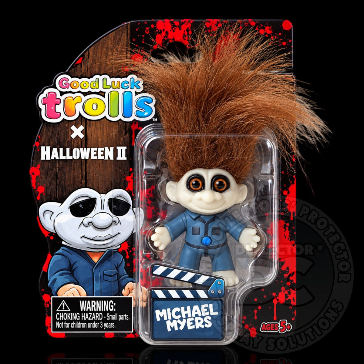 Good Luck Trolls x Halloween II Michael Myers Doll Display
