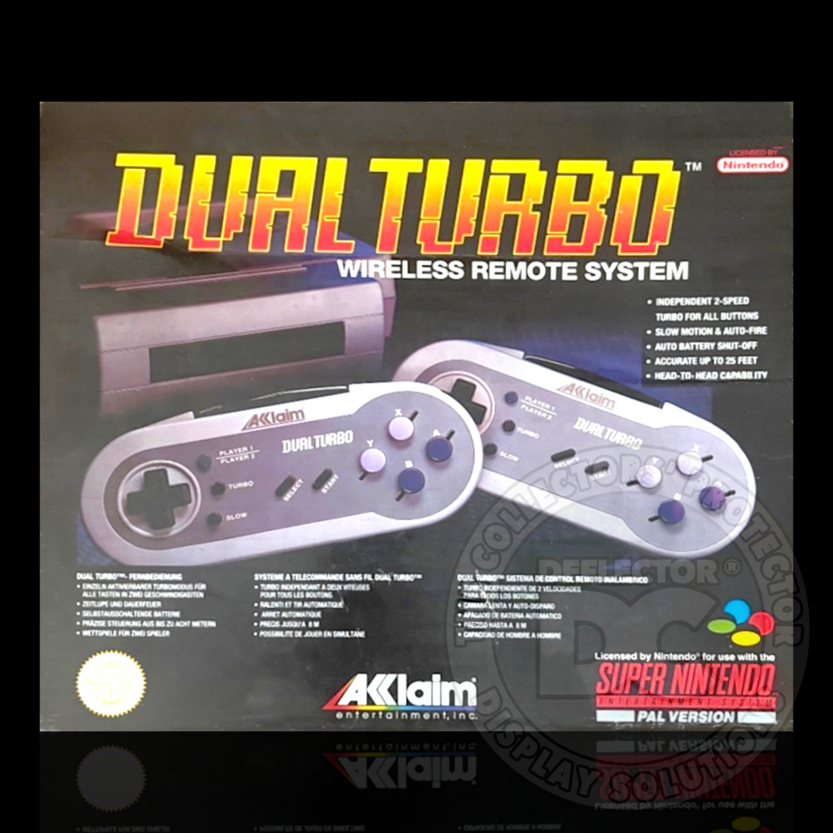 Nintendo SNES Dual Turbo Wireless Remote System Display Case