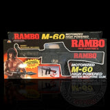 Rambo M-60 Motorized Water Machine Gun Display Case Deluxe 600µm / Box Tuck Folding Display Case
