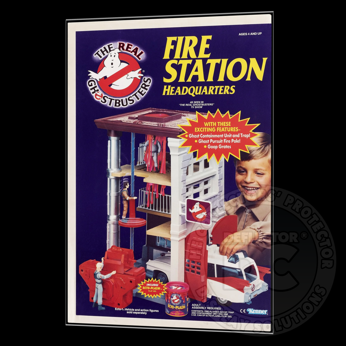 The Real Ghostbusters Fire Station Headquarters Display Case DELUXE 600µm Folding Display Case