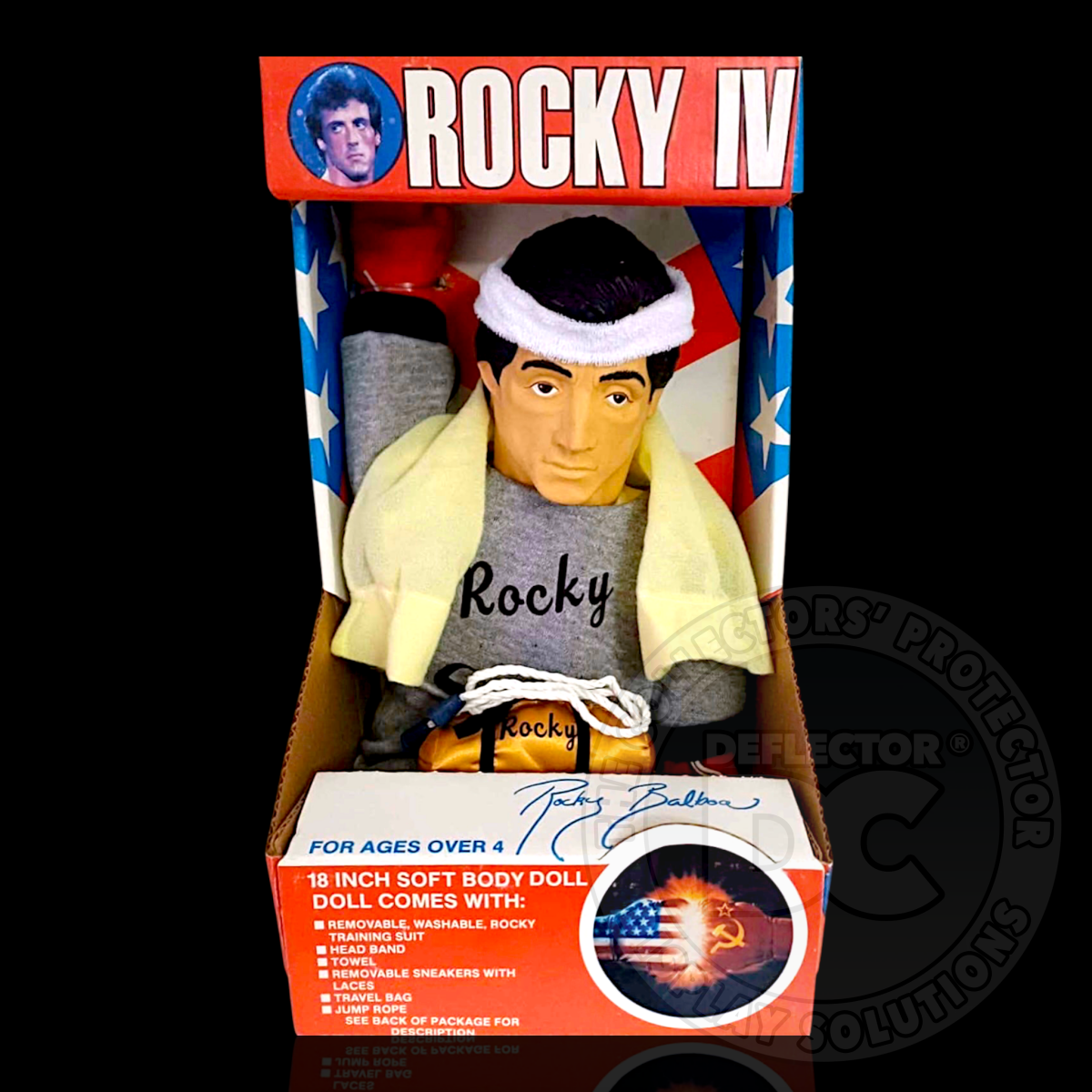 Rocky IV 18” Soft Body Doll Display Case
