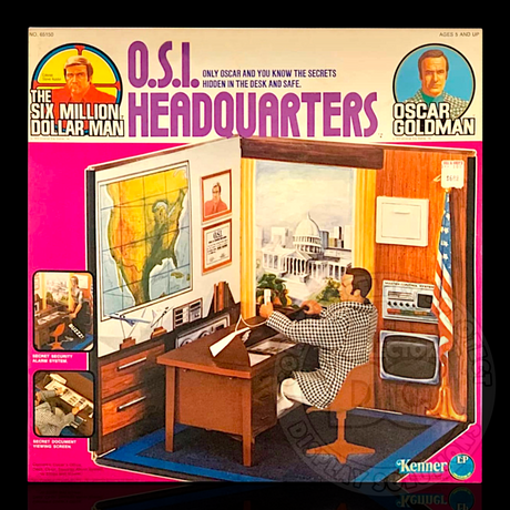 The Six Million Dollar Man O.S.I. Headquarters Display Case DELUXE 600µm / Box Tuck Folding Display Case